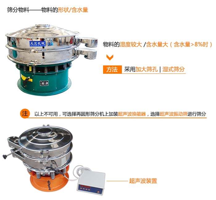 圓形篩分機(jī)可篩分物料特征